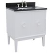 Stora Rectangle Sink Solid Wood Vanity with Black Galaxy Top in White