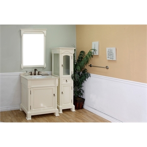 30&quot Traditional Single Sink Solid Wood Vanity in Cream White