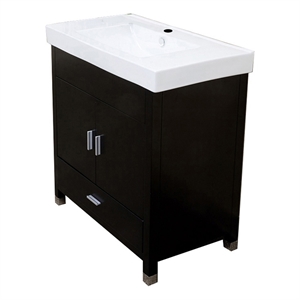 31.5&quot 1-Drawer Modern Single Sink Solid Wood Vanity in Black