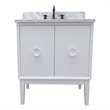 Stora Rectangle Sink Solid Wood Vanity with White Carrara Top in White