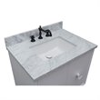 Stora Rectangle Sink Solid Wood Vanity with White Carrara Top in White