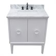 Stora Rectangle Sink Solid Wood Vanity with White Carrara Top in White