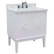 Stora Rectangle Sink Solid Wood Vanity with White Carrara Top in White