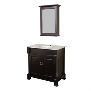 36&quot 2-Door Traditional Single Sink Solid Wood Vanity in Espresso