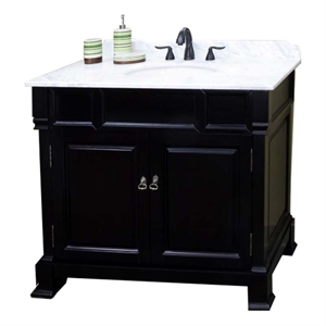 42&quot 2-Door Traditional Single Sink Solid Wood Vanity in Espresso