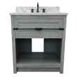 Plantation Solid Wood Rectangle Sink Vanity with White Carrara Top in Ash