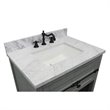 Plantation Solid Wood Rectangle Sink Vanity with White Carrara Top in Ash