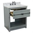 Plantation Solid Wood Rectangle Sink Vanity with White Carrara Top in Ash