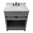 Plantation Solid Wood Rectangle Sink Vanity with White Carrara Top in Ash