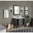 Scandi Solid Wood Single Rectangle Sink Vanity in Linen Gray/White Carrara