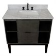 Scandi Solid Wood Single Rectangle Sink Vanity in Linen Gray/White Carrara
