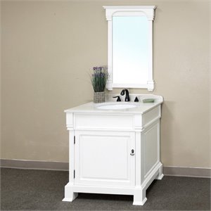 30&quot 1-Door Traditional Single Sink Solid Wood Vanity in White