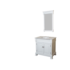 36&quot 2-Door Traditional Single Sink Solid Wood Vanity in White