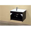 2-Door Modern Single Wall Mount Sink Solid Wood Vanity in Black