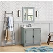 Plantation Rectangle Sink Solid Wood Vanity in Gray Ash/White Carrara
