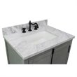 Plantation Rectangle Sink Solid Wood Vanity in Gray Ash/White Carrara