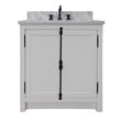 Plantation Solid Wood Rectangle Sink Vanity in Glacier Ash/White Carrara
