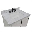 Plantation Solid Wood Rectangle Sink Vanity in Glacier Ash/White Carrara