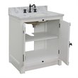 Plantation Solid Wood Rectangle Sink Vanity in Glacier Ash/White Carrara