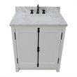 Plantation Solid Wood Rectangle Sink Vanity in Glacier Ash/White Carrara