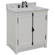 Plantation Solid Wood Rectangle Sink Vanity in Glacier Ash/White Carrara