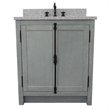 Plantation Modern Single Oval Sink Solid Wood Vanity in Gray Ash