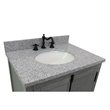 Plantation Modern Single Oval Sink Solid Wood Vanity in Gray Ash