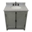 Plantation Modern Single Oval Sink Solid Wood Vanity in Gray Ash