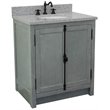 Plantation Modern Single Oval Sink Solid Wood Vanity in Gray Ash