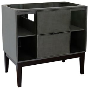 Scandi 36&quot Single Solid Wood Vanity in Linen Gray (Cabinet Only)