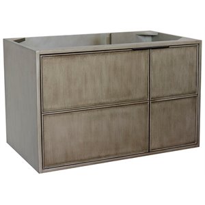 scandi 36&quot wall mount solid wood vanity in linen brown (cabinet only)