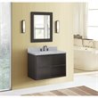 Scandi Wall Mount Rectangle Sink Solid Wood Vanity in Cappuccino/Gray