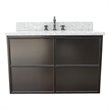 Scandi Wall Mount Rectangle Sink Solid Wood Vanity in Cappuccino/Gray