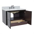 Scandi Wall Mount Rectangle Sink Solid Wood Vanity in Cappuccino/Gray