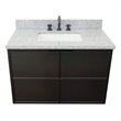 Scandi Wall Mount Rectangle Sink Solid Wood Vanity in Cappuccino/Gray