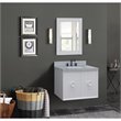 Stora Solid Wood Wall Mount Rectangle Sink Vanity with Gray Top in White