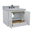 Stora Solid Wood Wall Mount Rectangle Sink Vanity with Gray Top in White