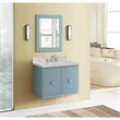 Stora Solid Wood Wall Mount Rectangle Sink Vanity with White Top in Blue
