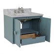 Stora Solid Wood Wall Mount Rectangle Sink Vanity with White Top in Blue