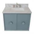 Stora Solid Wood Wall Mount Rectangle Sink Vanity with White Top in Blue