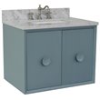 Stora Solid Wood Wall Mount Rectangle Sink Vanity with White Top in Blue