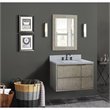Scandi Solid Wood Wall Mount Rectangle Sink Vanity with Gray Top in Brown
