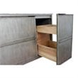 Scandi Solid Wood Wall Mount Rectangle Sink Vanity with Black Top in Brown