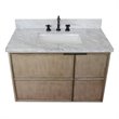 Scandi Solid Wood Wall Mount Rectangle Sink Vanity with White Top in Brown