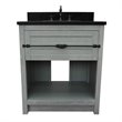 Plantation Solid Wood Single Rectangle Sink Vanity in Gray Ash/Black Galaxy