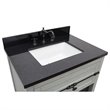 Plantation Solid Wood Single Rectangle Sink Vanity in Gray Ash/Black Galaxy