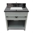 Plantation Solid Wood Single Rectangle Sink Vanity in Gray Ash/Black Galaxy