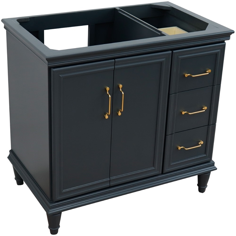 36 in. Single Wooden Vanity  Dark Gray Finish Left Door Cabinet Only