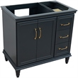 36 in. Single Wooden Vanity  Dark Gray Finish Left Door Cabinet Only