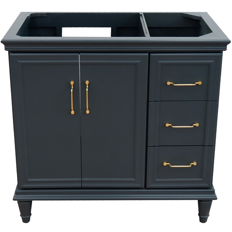 36 in. Single Wooden Vanity  Dark Gray Finish Left Door Cabinet Only